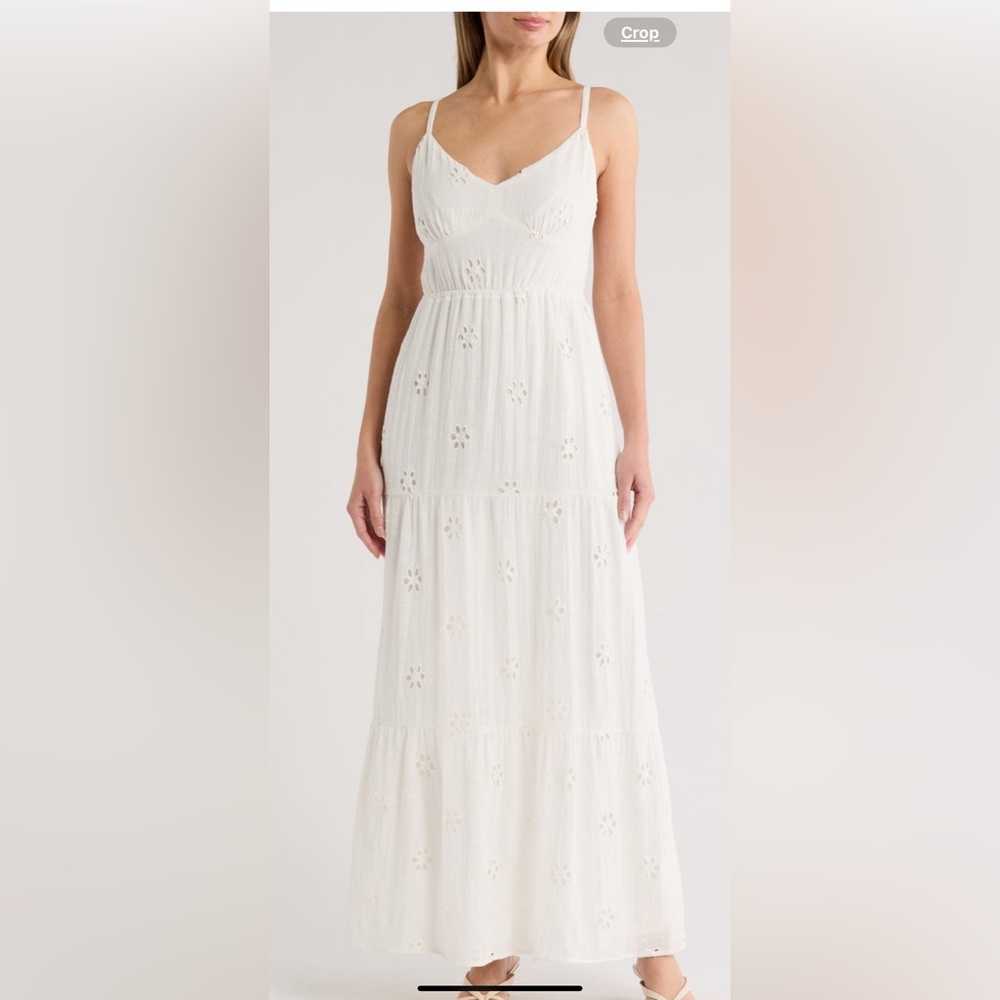 Elegant White Eyelet Dress